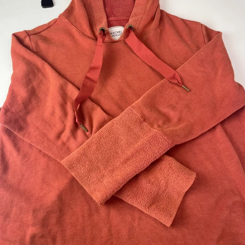 Rachel Hollis Womens Burnt Orange Fleece Side Zip Hoodie Sweatshirt Size M